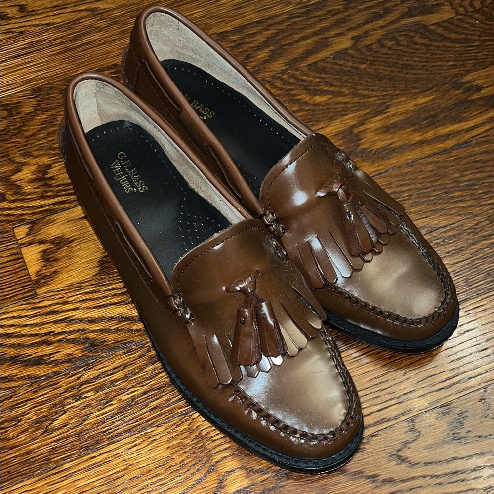 G.H. Bass Brown Leather Tassel Loafers